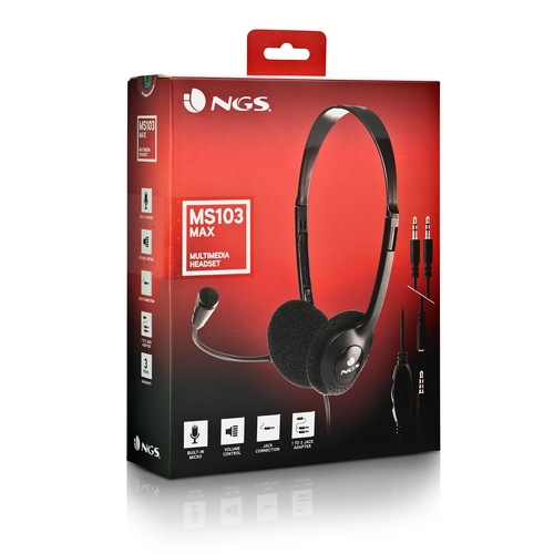 NGS MS103 MAX Negro - Auricular de Diadema Con Cable