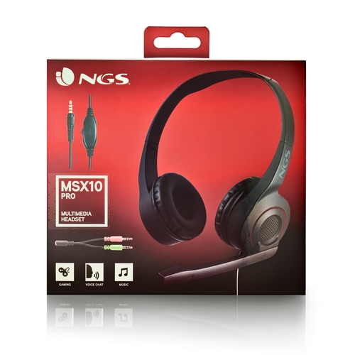 NGS MSX 10 PRO Negro - Auricular de Diadema Con Cable