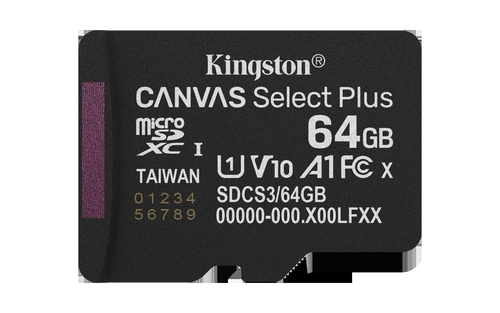 KINGSTON CANVAS SELECT PLUS - Tarjeta de Memoria 64 GB + Adaptador