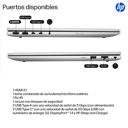 HP PROBOOK 4 G1IR I5-120U Plata - Ordenador Portátil 16" 16GB 512GB