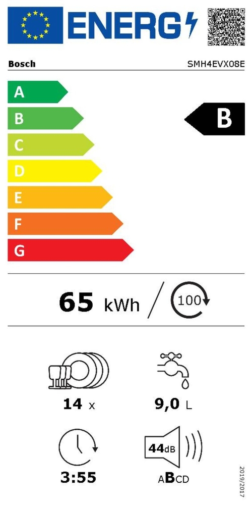 BOSCH SMH4EVX08E Integrable - Lavavajillas 60CM 14 Servicios