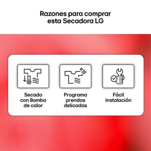LG RHA1008NWK Blanco - Secadora Bomba de Calor 8KG 