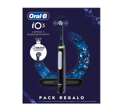 BRAUN ORAL B IO-3 Negro - Cepillo Eléctrico + Funda de  Viaje + 3 Recambios
