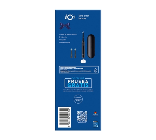 BRAUN ORAL B IO-2 Negro+ Funda de  Viaje+2 Recambios - Cepillo Eléctrico 