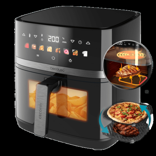 CECOTEC CECOFRY&GRILL DUOHEAT 8000 Negro - Freidora de Aire 2200W 8L