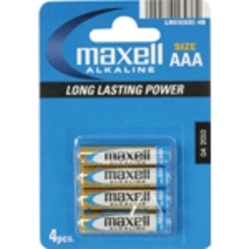 MAXELL ALKALINE AAA LR3 PACK 4 UNIDADES - Pilas 1.5V
