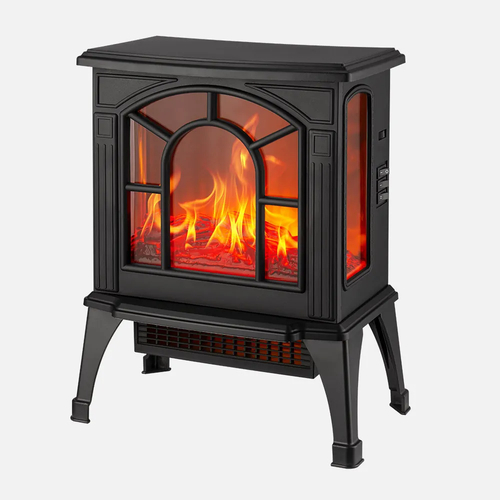 ABRILA PTC CERÁMICO ABADIA Negro - Termoventilador 1500W Efecto Chimenea