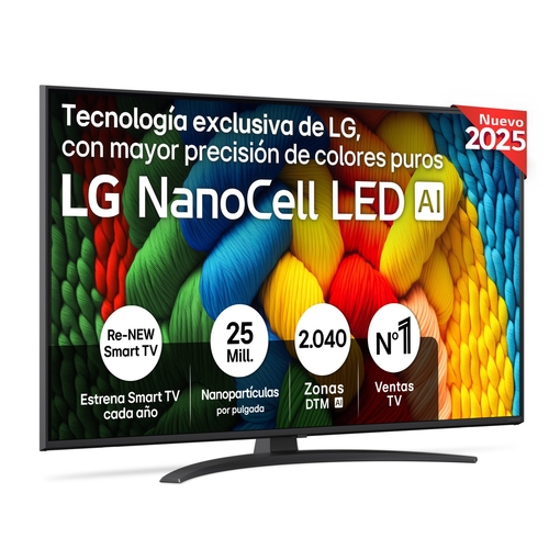 LG 50NANO81A6A Negro - TV 50" 4K UHD Smart TV