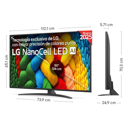 LG 50NANO81A6A Negro - TV 50" 4K UHD Smart TV