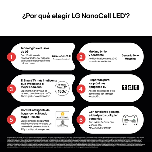 LG 50NANO81A6A Negro - TV 50" 4K UHD Smart TV