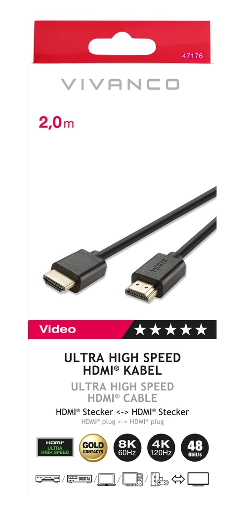 VIVANCO HDMI 47176 Negro - Cable 2m