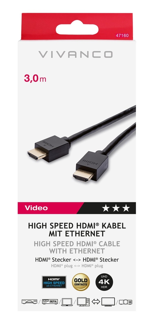VIVANCO HDMI 47160 Negro - Cable 3m