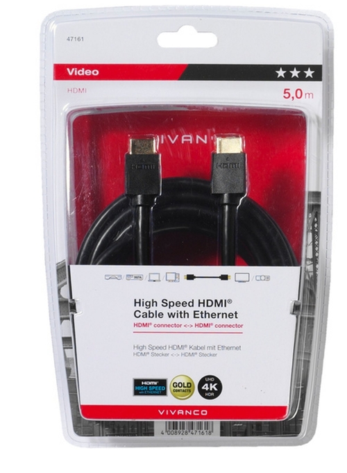 VIVANCO HDMI 47161 Negro - Cable 5 m