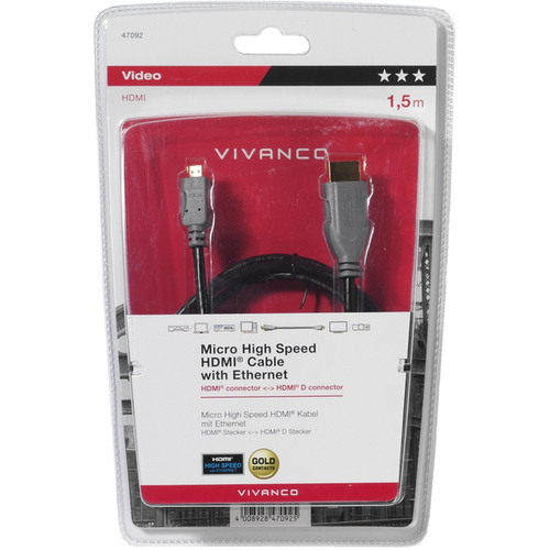 VIVANCO HDMI A MINI HDMI 47092 Negro - Cable 1.5 m