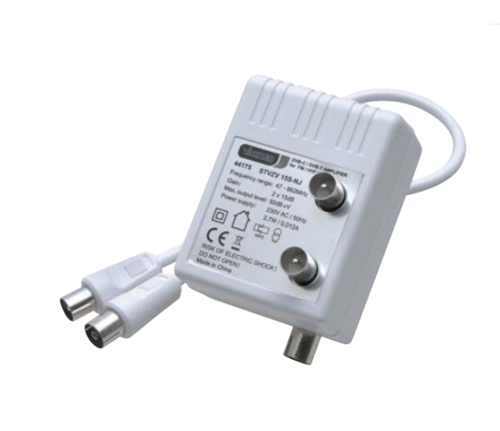 VIVANCO 44175 Blanco - Amplificador de Antena 2x15dB