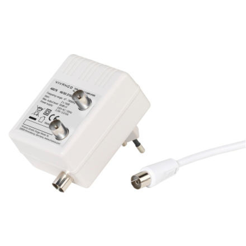 VIVANCO 2x1 48076 Blanco - Amplificador de Antena 15dB