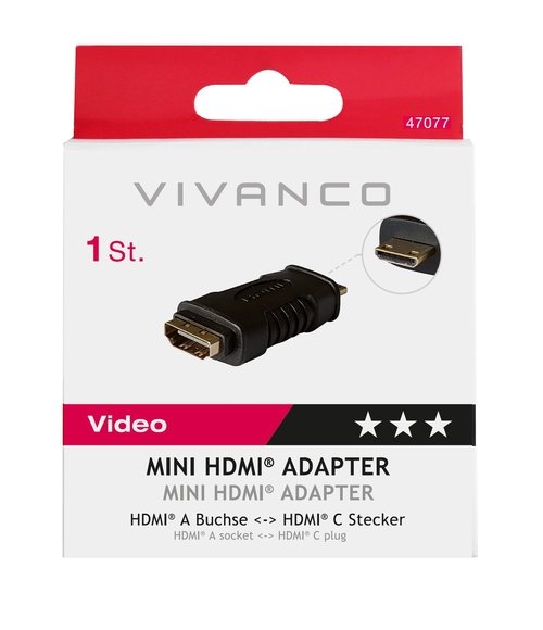 VIVANCO 47077 Negro - Adaptador HDMI H-Micro HDMI M