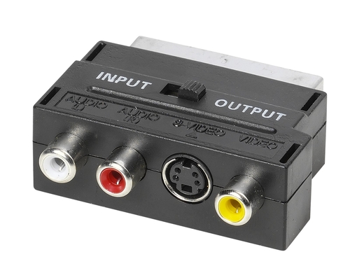 VIVANCO 47048 Negro - Adaptador EURO-S VHS-MINI DIN  Audio/Vídeo