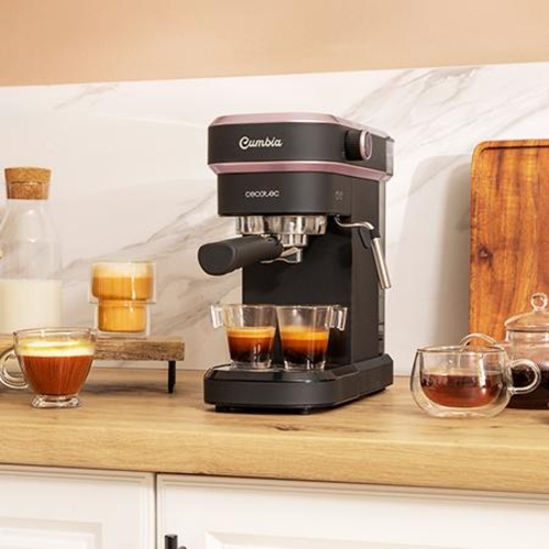 CECOTEC CAFELIZZIA 890 Negro-Rosa - Cafetera Express 1350W