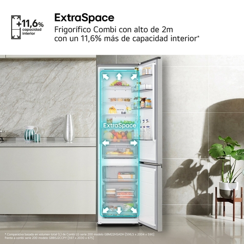 LG GBBSJ2CCPY INOX - Frigorífico Combi No Frost