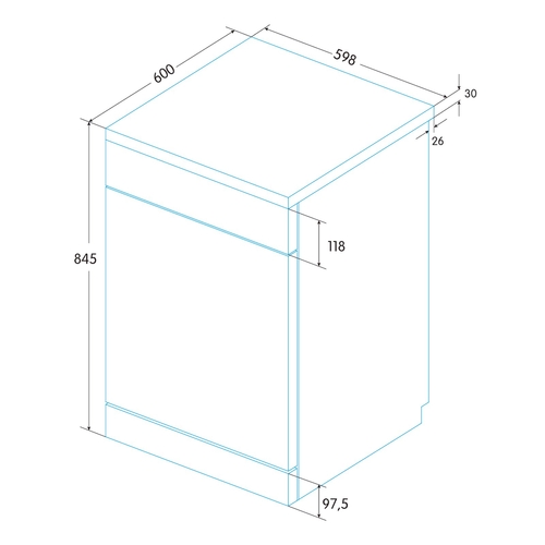 EDESA EDW-6120 WH Blanco - Lavavajillas 60CM 12 Servicios