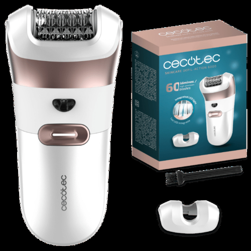 CECOTEC DEPIL-ACTION 6000 Blanco-Rosa - Depiladora 60 Pinzas