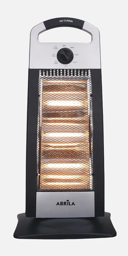 ABRILA CHARO Negro-Plata - Estufa Eléctrica 1200W
