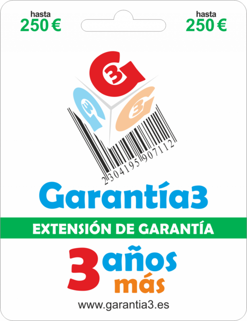 Extensión de garantía de 3 años - Hasta 250€