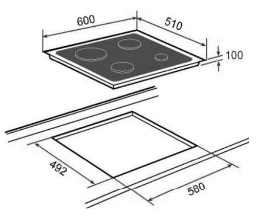 Placa de Gas TEKA CGC 4G AI AL CRISTAL NEGRO  60CM POLIVALENTE NATURAL 