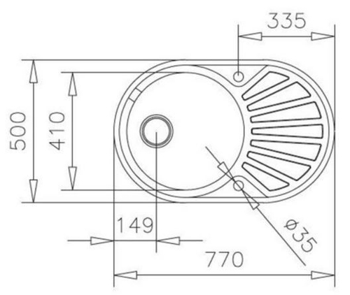 TEKA DR-77 1C.1E INOX - Fregadero 45CM