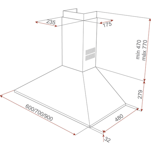 Campana Decorativa TEKA DBB 90 Negro 90CM
