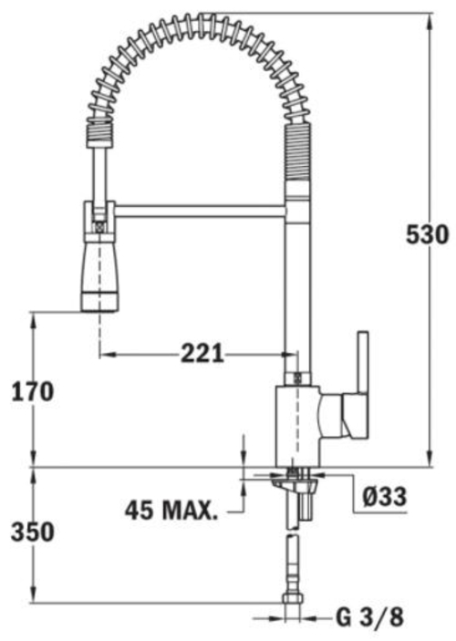 TEKA ARK939 - Grifo Caño Giratorio Flexible Monomando