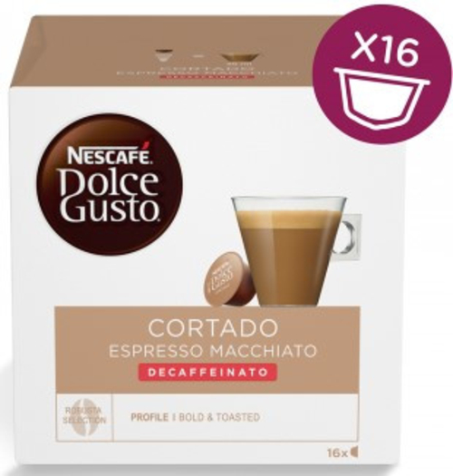 DOLCEGUSTO CORTADO EXPRESSO MACCHIATO DESCAFEINADO - Cápsulas de café 16 Unidades