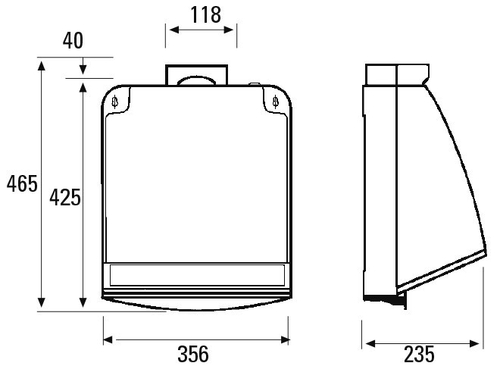 CATA PROFESIONAL 750 L Blanco - Extractor 125W
