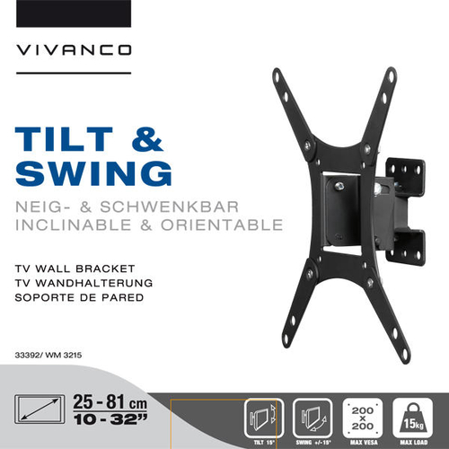 VIVANCO WM-3215 Negro - Soporte TV 10"-32"
