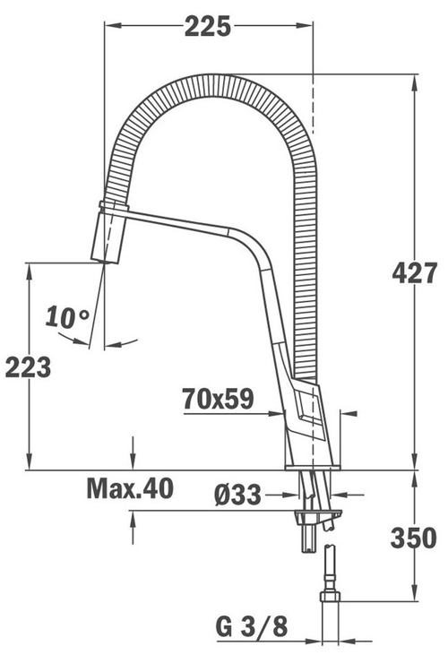 Teka IC 939 - Grifo Caño Giratorio Flexible Monomando