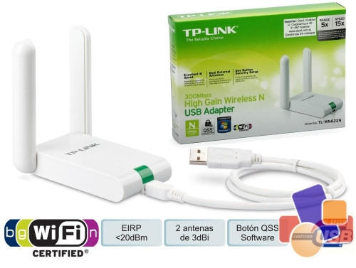 Adaptador WiFi TP-Linkl TL-WN822N 300 MBPS USB 2 Antenas