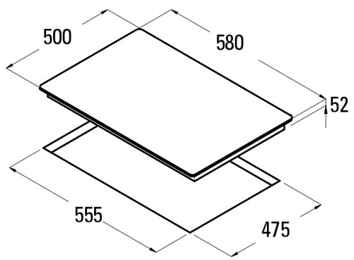 Placa de Gas CATA GI 6021 X Inox  60cm Natural y Butano