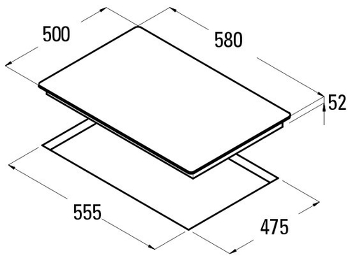 Placa de Gas CATA GIB 6004 X Inox  58cm Butano propano