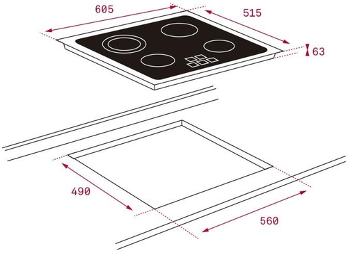 Vitrocerámica Eléctrica TEKA TT 6420 Cristal Negro  60cm