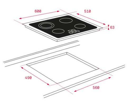 Vitrocerámica Eléctrica TEKA TZ 6315 CRISTAL NEGRO  60CM 