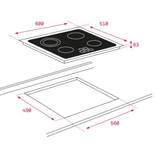 Vitrocerámica Eléctrica TEKA TB-6315 Cristal Negro  60cm