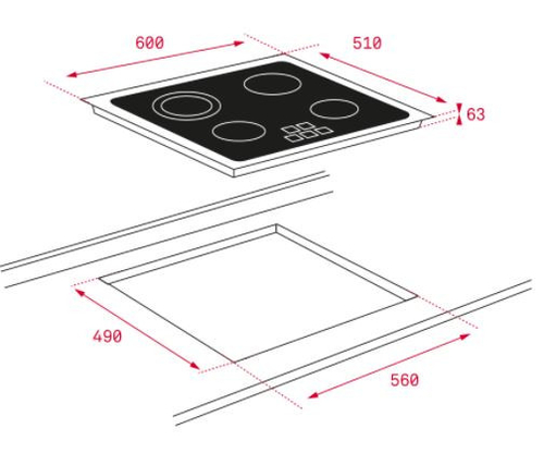 Vitrocerámica Eléctrica TEKA TZ 6415 CRISTAL NEGRO  60CM