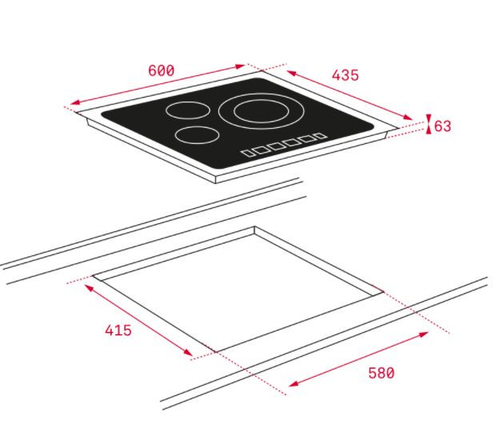 Vitrocerámica Eléctrica TEKA TR 5300 Cristal Negro  60cm