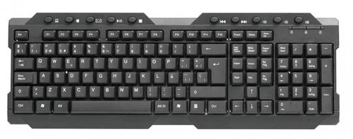 Teclado OMEGA AURORA OK026ES  Negro Con cable