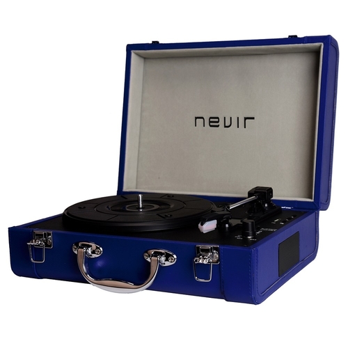 Tocadiscos Vintage Nevir 804VBUE Vinilos USB MP3