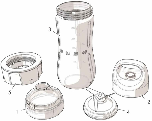  Smeg BGF01 Botella 600ml Cierre Silicona Tapón Lavable