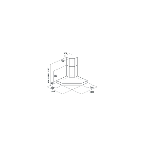 Campana Decorativa CATA ANGOLO BOX INOX 100CM