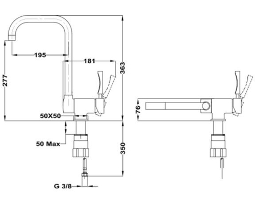 TEKA MTP 984 - Grifo Caño Alto Giratorio Monomando