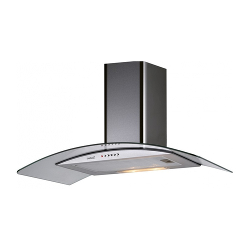 Campana Decorativa CATA C GLASS 90 INOX 90CM